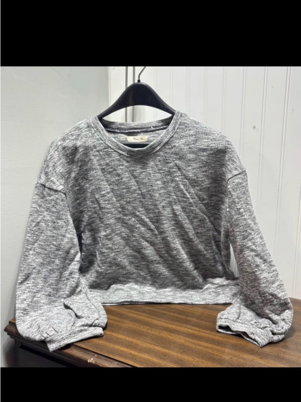 Gray Madewell Cropped Crewneck Sweater